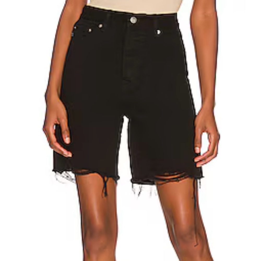 Lovers + Friends Black Distressed Jean Shorts